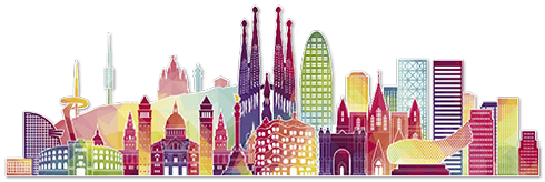 Wandtattoos: Barcelona Skyline Farbe