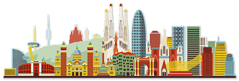 Wandtattoos: Barcelona Skyline Farbe 2