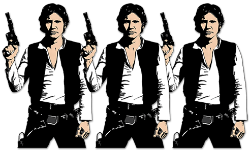 Wandtattoos: Dreibettzimmer Han Solo