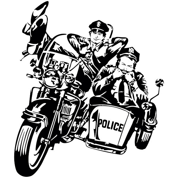 Wandtattoos: Bud Spencer und Terence Hill Polizisten auf einem 