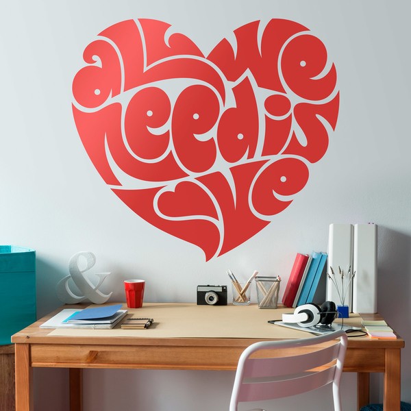 Wandtattoos: Herz All we need is love
