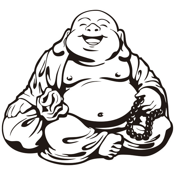 Wandtattoos: Hotei, lächelnder Buddha
