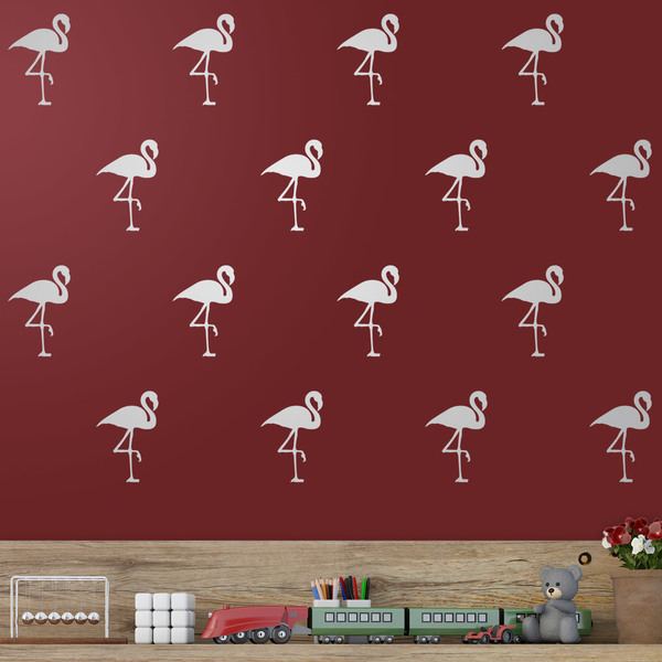 Wandtattoos: Kit 12 Flamingos