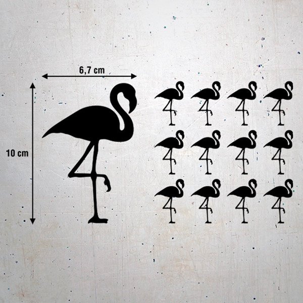 Wandtattoos: Kit 12 Flamingos