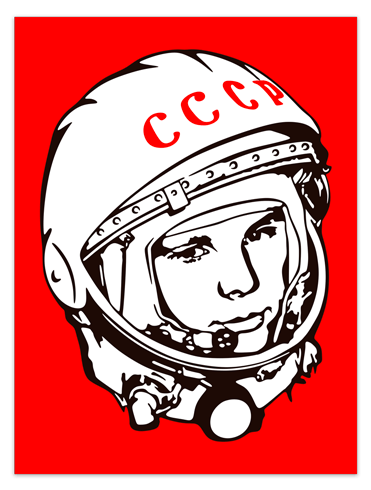 Wandtattoos: Poster Astronaut Yuri Gagarin