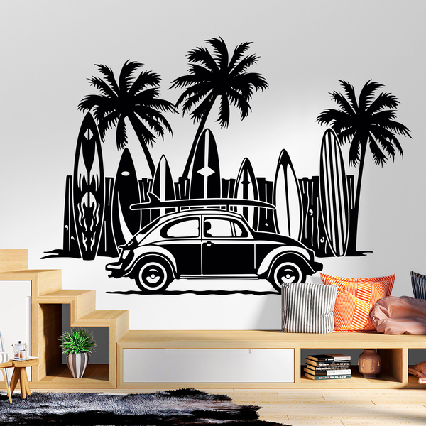 Wandtattoos: Volkswagen, Surfbretter und Palmen