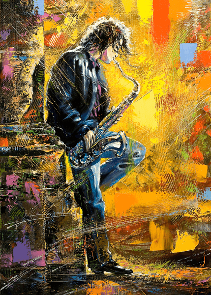 Wandtattoos: Straße-saxophonist