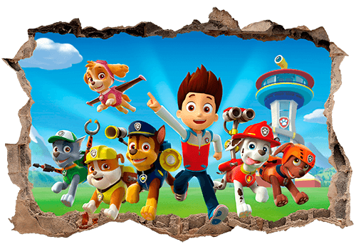Kinderzimmer Wandtattoo: Loch Paw Patrol Team