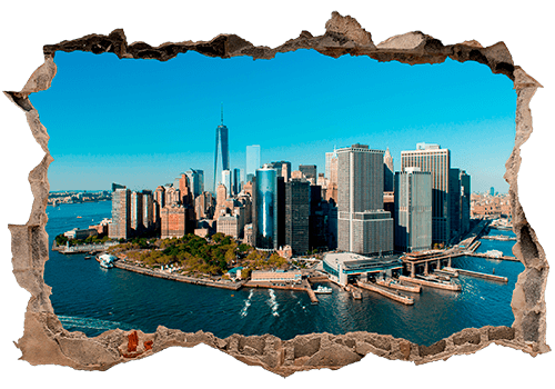 Wandtattoos: Loch Luftaufnahme von New York