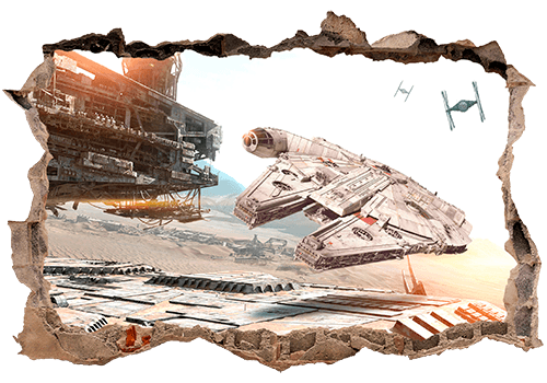 Wandtattoos: Loch Millennium Falcon Star Wars