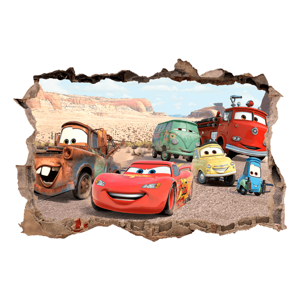 Wandtattoos: Wandtattoo Loch Lightning McQueen und Freunde