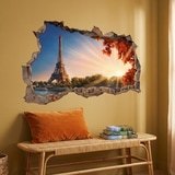 Wandtattoos: Mauerloch Paris bei Sonnenuntergang 8