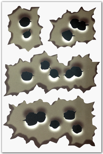 Aufkleber: Rapid fire bullet hole