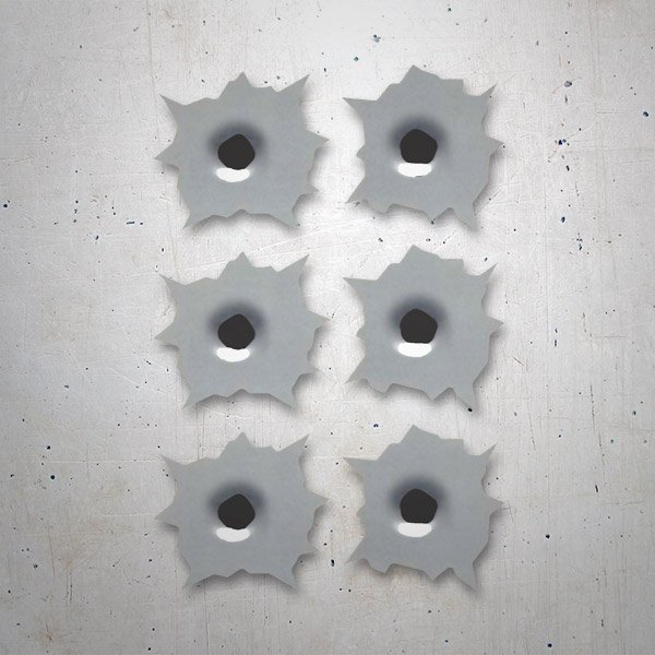Aufkleber: 6 bullet holes kit