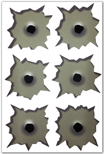 Aufkleber: 6 bullet holes kit