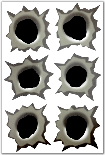 Aufkleber: Great calibre bullet holes