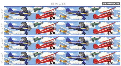 Kinderzimmer Wandtattoo: Bordüre Flugzeug