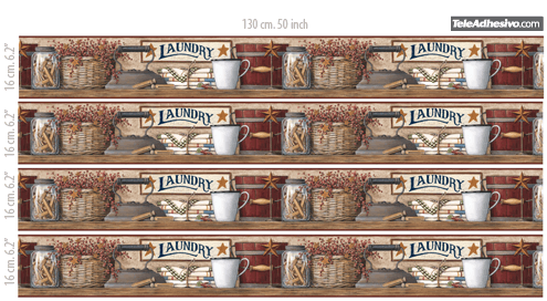 Wandtattoos: Bordüre Laundry