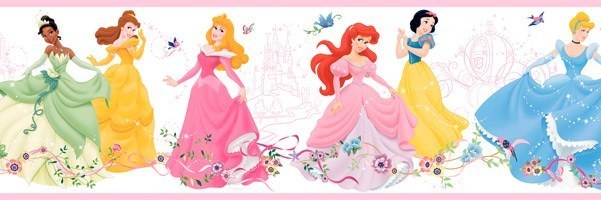 Kinderzimmer Wandtattoo: Bordüre Disney Prinzessinnen tanzen