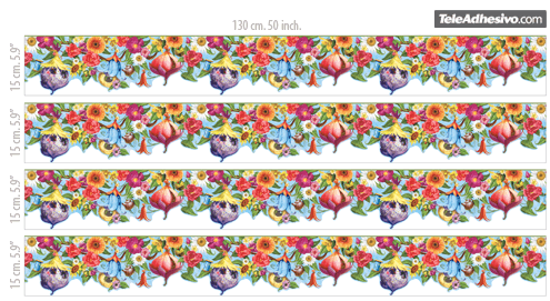 Wandtattoos: Bordüre Wildblumen