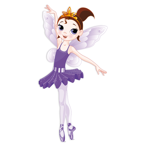 Kinderzimmer Wandtattoo: Fee Ballerina Violett