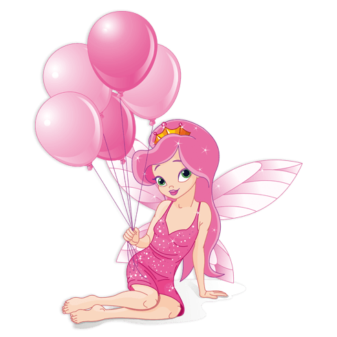 Kinderzimmer Wandtattoo: Fee mit Luftballons