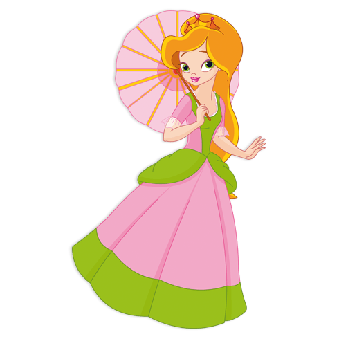 Kinderzimmer Wandtattoo: Prinzessin mit Sonnenschirm