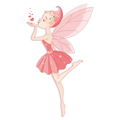 Kinderzimmer Wandtattoo: Ballerina-Fee Kuss