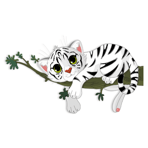 Kinderzimmer Wandtattoo: Tiger Cub auf einem Ast