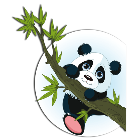 Kinderzimmer Wandtattoo: Panda Bär Klettern