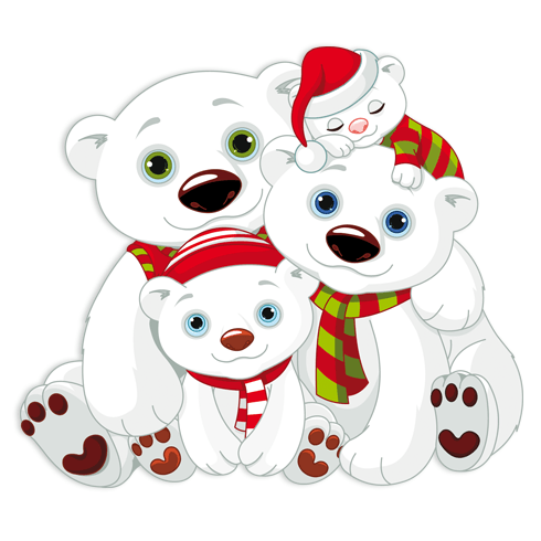 Kinderzimmer Wandtattoo: Weiß Teddybären Familie