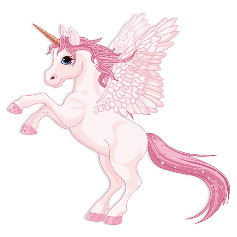 Kinderzimmer Wandtattoo: Einhorn mit rosa Flügeln