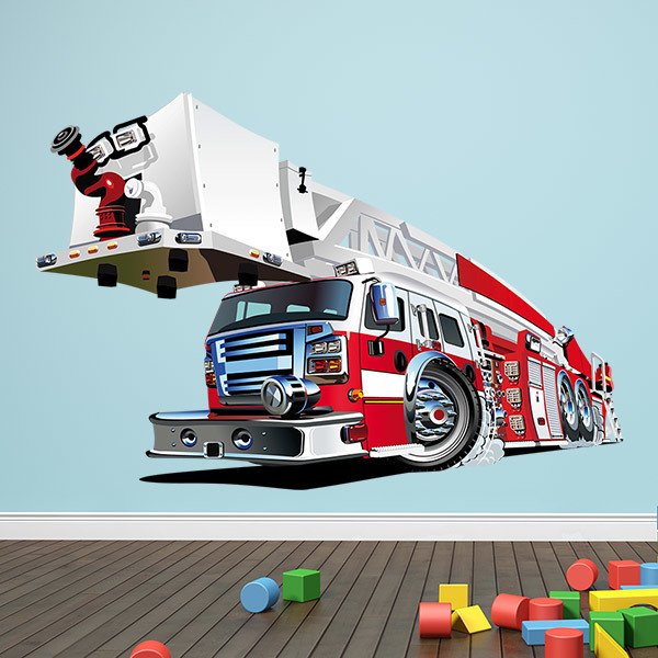 Kinderzimmer Wandtattoo: Feuerwehrkran