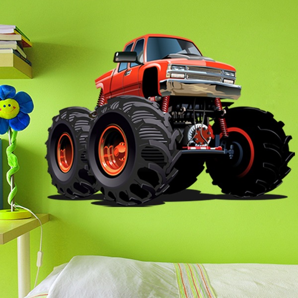 Kinderzimmer Wandtattoo: Monster Truck Ranchera orange