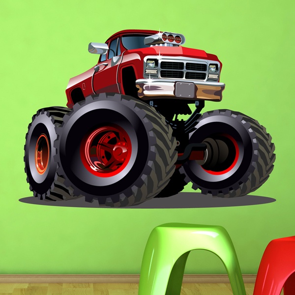 Kinderzimmer Wandtattoo: Monster Truck Ranchera rot