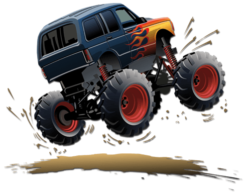 Kinderzimmer Wandtattoo: Monster Truck Akrobatik