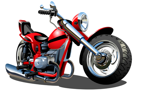 Kinderzimmer Wandtattoo: Motorrad Harley rot und schwarz