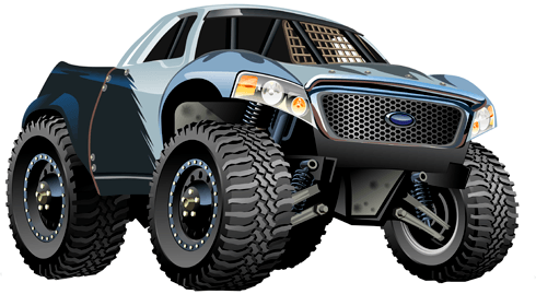 Kinderzimmer Wandtattoo: Monster Truck Ranchera Ford Ford