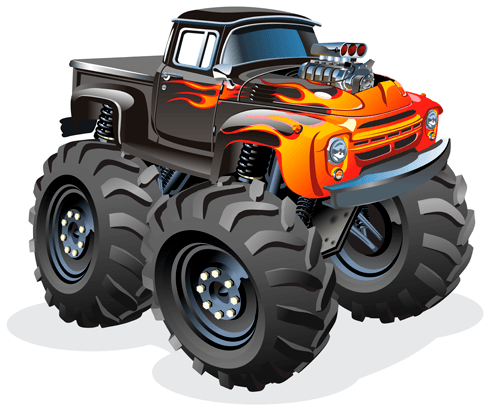 Kinderzimmer Wandtattoo: Monster Truck pickup fire