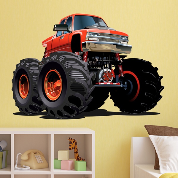 Kinderzimmer Wandtattoo: Monster Truck orange