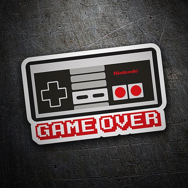 Aufkleber: Game Over Nintendo Controller
