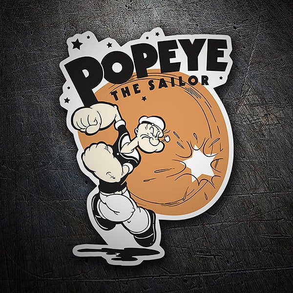 Aufkleber: Popeye schlagend