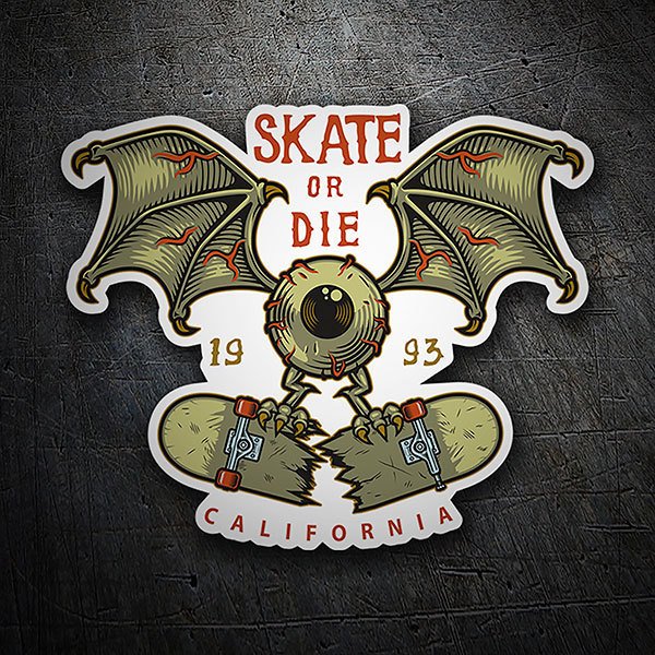 Aufkleber: Skate or die, California