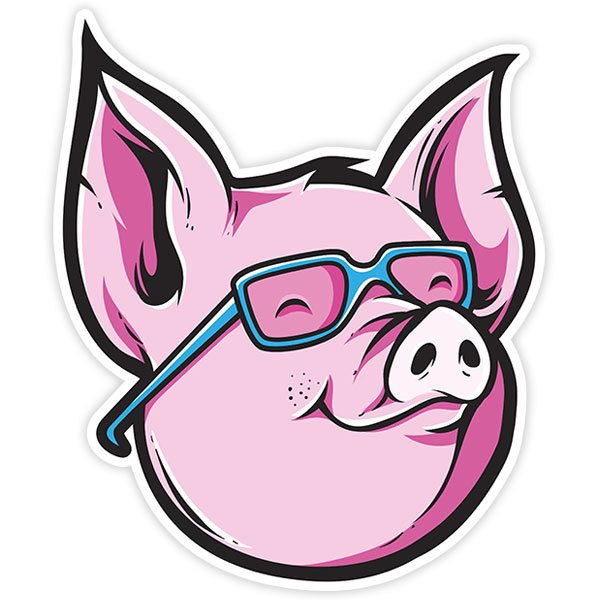 Aufkleber: Schweinefleisch mit Gläsern