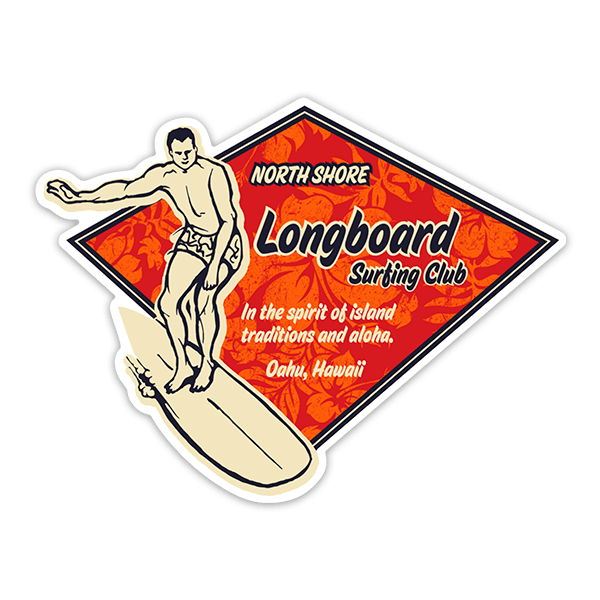 Aufkleber: Longboard Surfing Club Hawaii