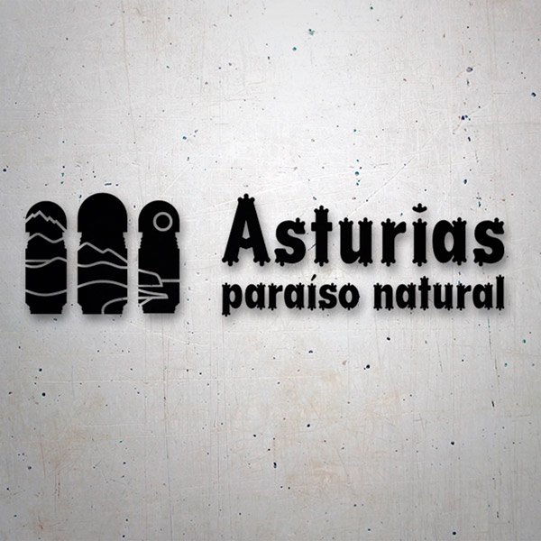 Aufkleber: Asturien, Naturparadies, Slogan