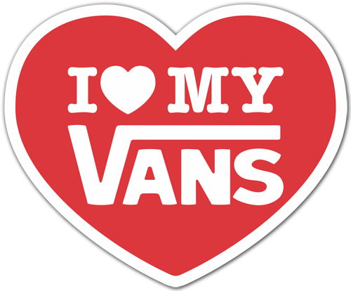 Aufkleber: I love my Vans rot