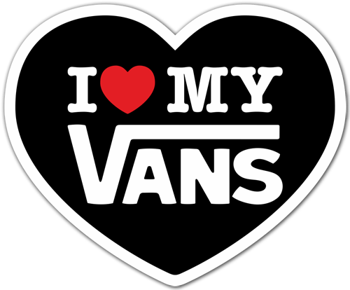 Aufkleber: I love my Vans schwarz
