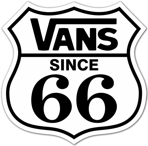 Aufkleber: Vans Route 66 weiß