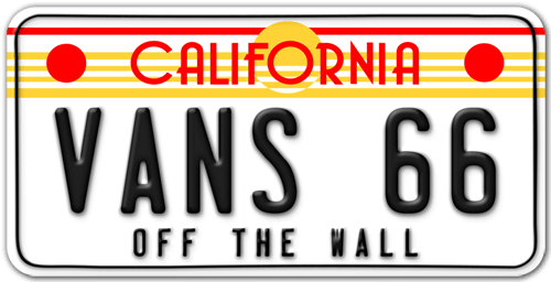 Aufkleber: Nummernschild Vans 66